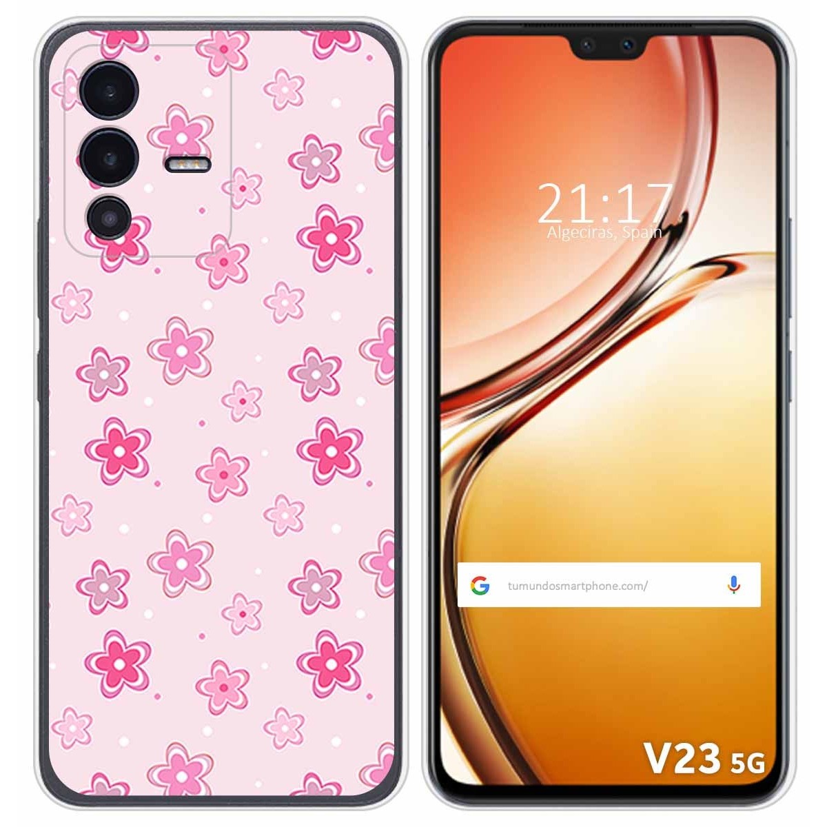Funda Silicona para Vivo V23 5G diseño Flores Dibujos
