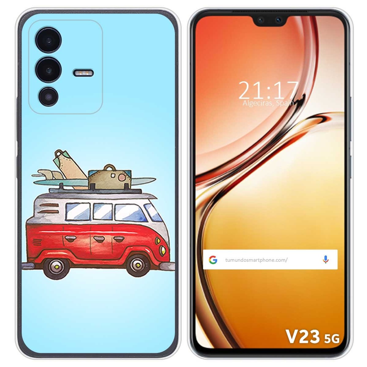 Funda Silicona para Vivo V23 5G diseño Furgoneta Dibujos
