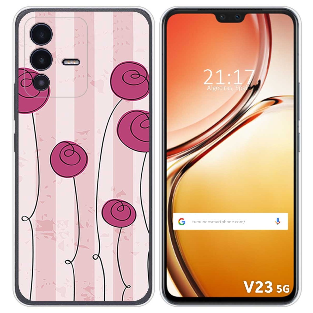 Funda Silicona para Vivo V23 5G diseño Flores Vintage Dibujos