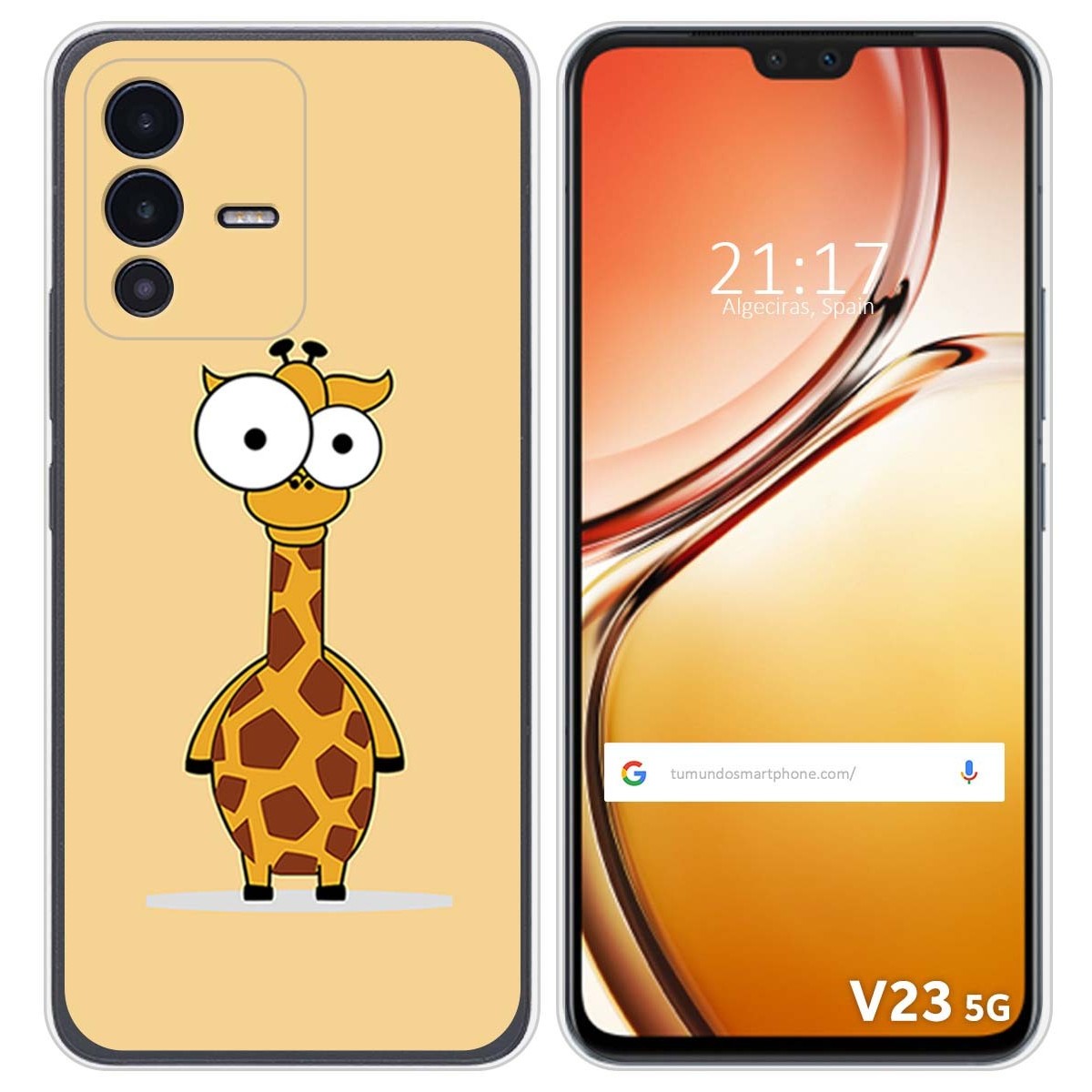Funda Silicona para Vivo V23 5G diseño Jirafa Dibujos