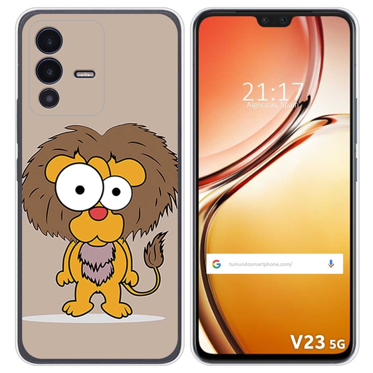 Funda Silicona para Vivo V23 5G diseño Leon Dibujos