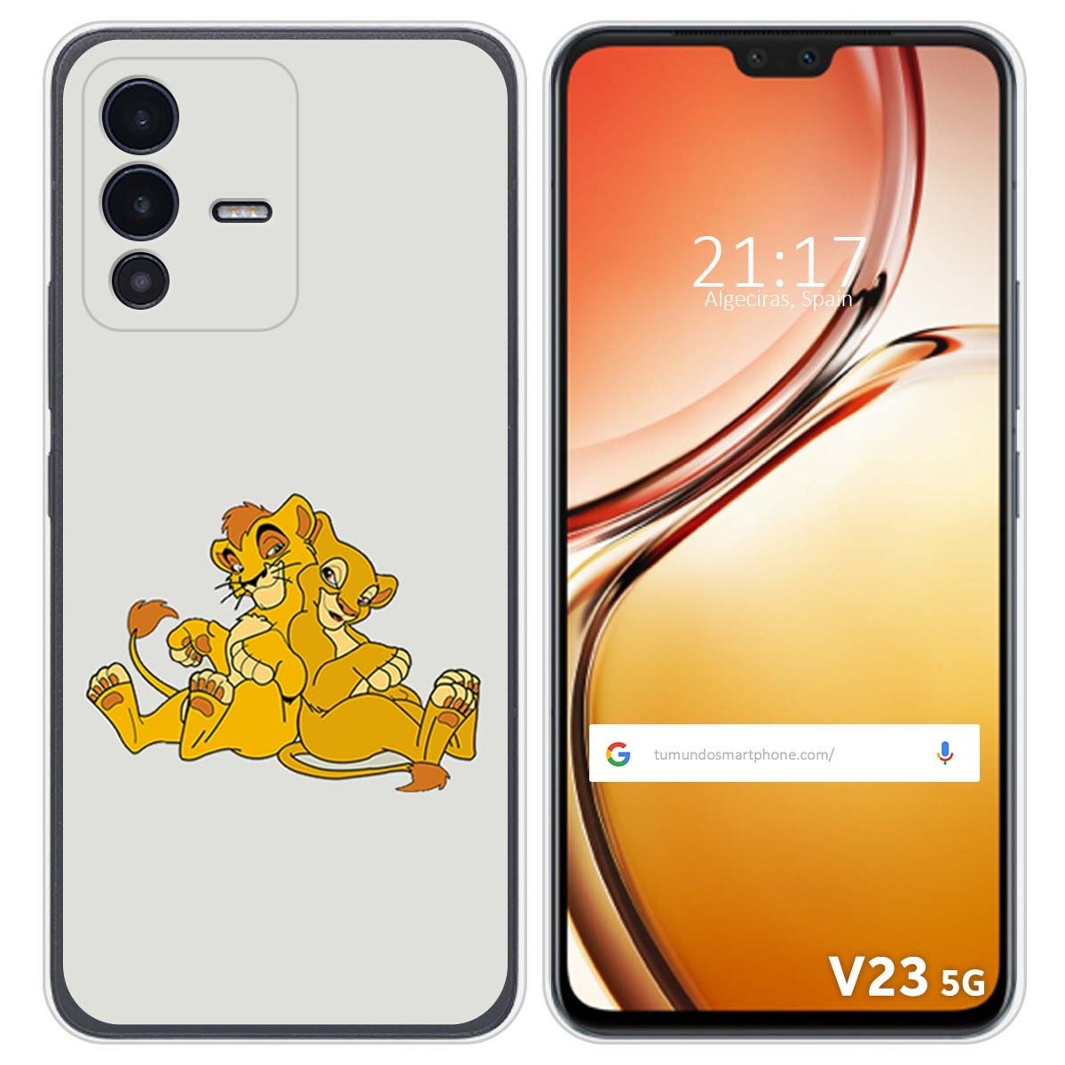 Funda Silicona para Vivo V23 5G diseño Leones Dibujos