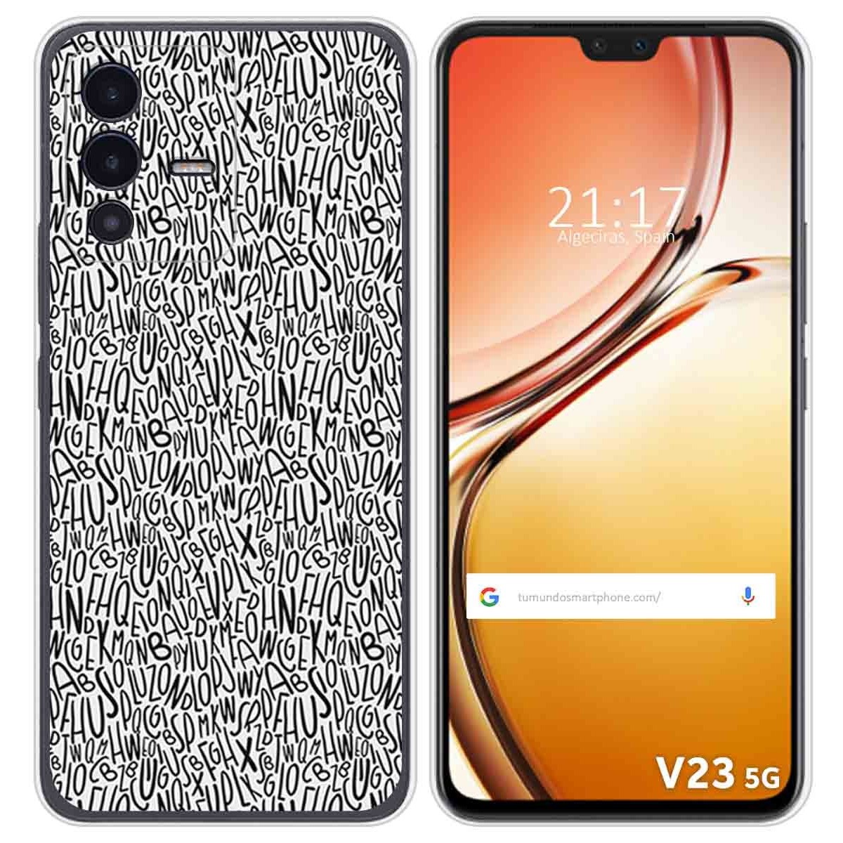 Funda Silicona para Vivo V23 5G diseño Letras Dibujos