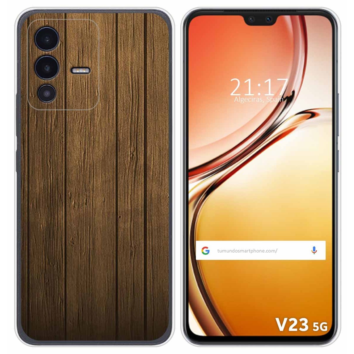 Funda Silicona para Vivo V23 5G diseño Madera Dibujos