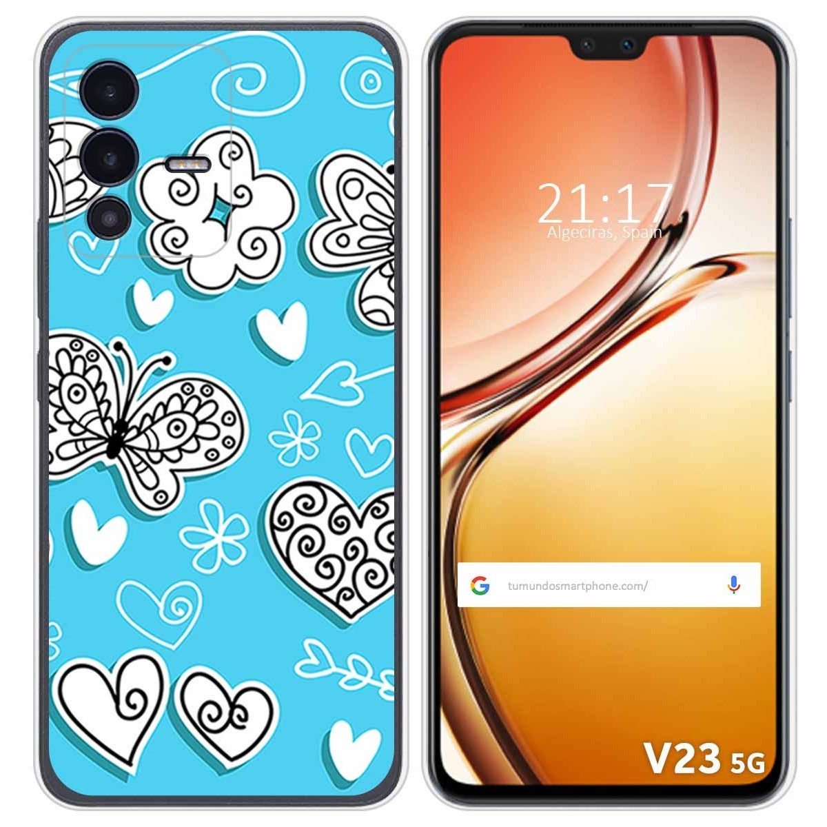Funda Silicona para Vivo V23 5G diseño Mariposas Dibujos