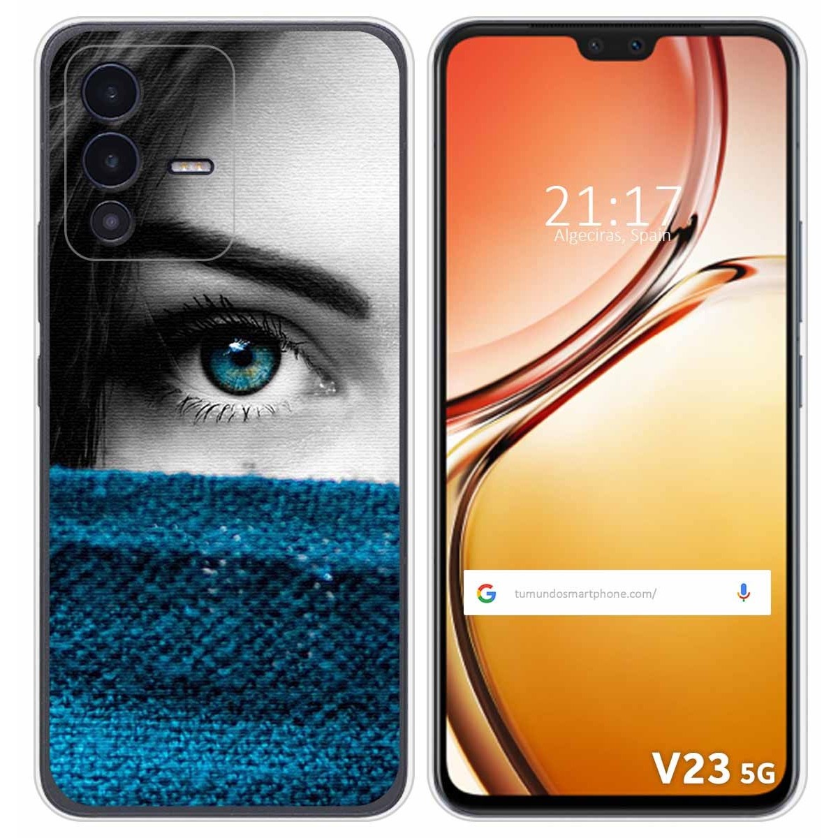 Funda Silicona para Vivo V23 5G diseño Ojo Dibujos