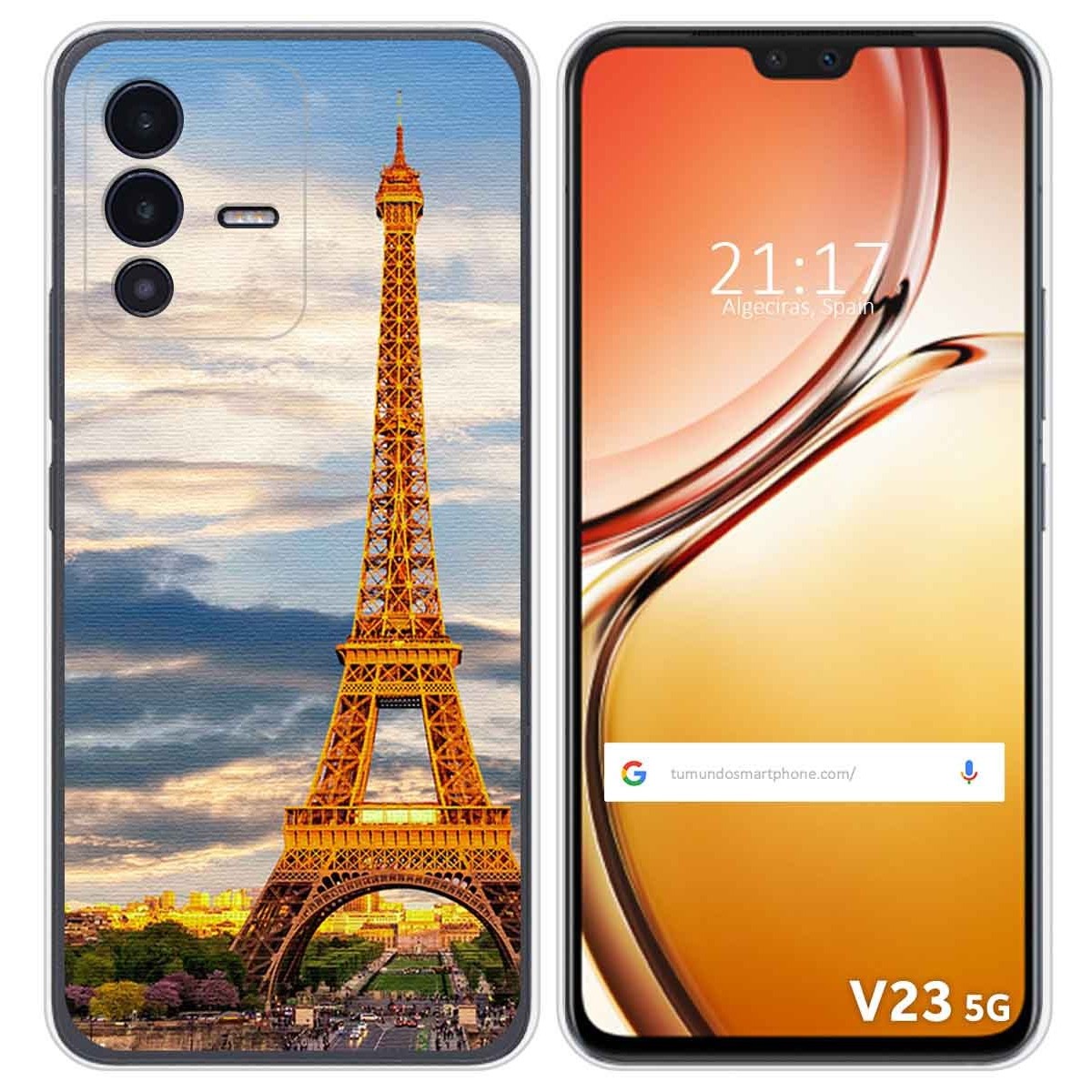 Funda Silicona para Vivo V23 5G diseño Paris Dibujos