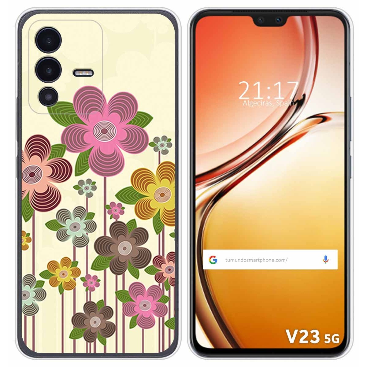 Funda Silicona para Vivo V23 5G diseño Primavera En Flor Dibujos