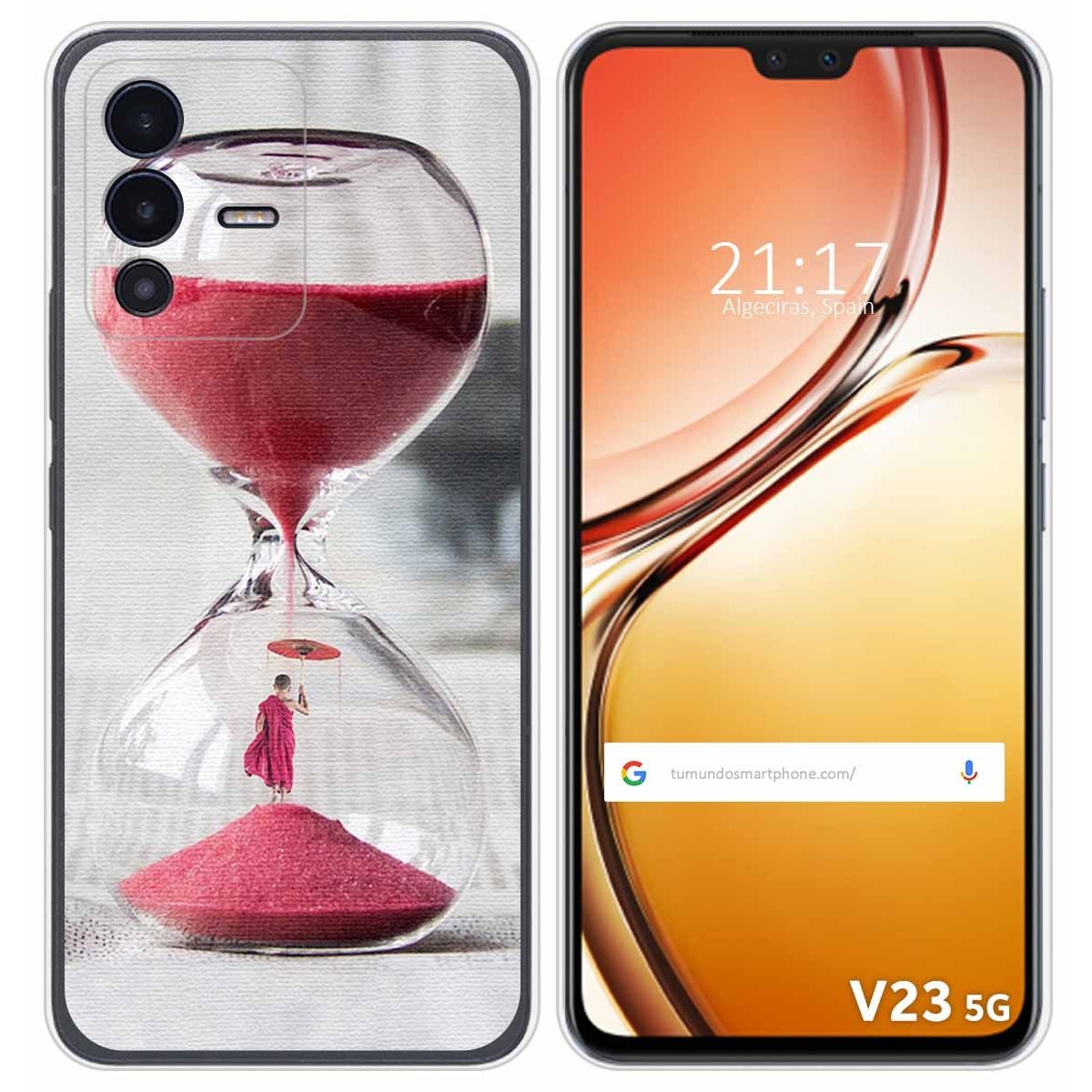 Funda Silicona para Vivo V23 5G diseño Reloj Dibujos