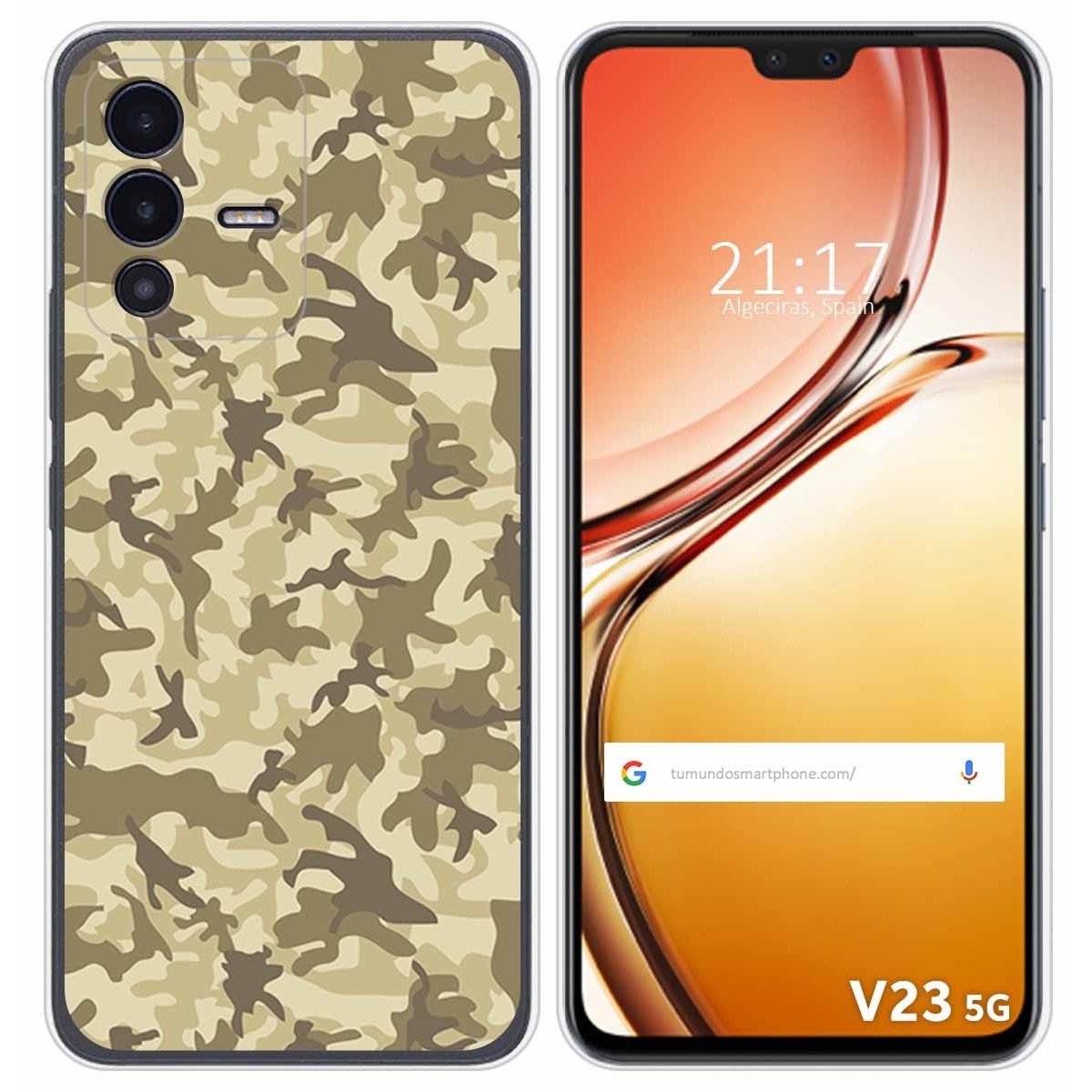 Funda Silicona para Vivo V23 5G diseño Sand Camuflaje Dibujos