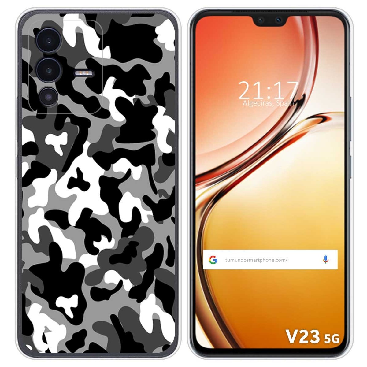 Funda Silicona para Vivo V23 5G diseño Snow Camuflaje Dibujos