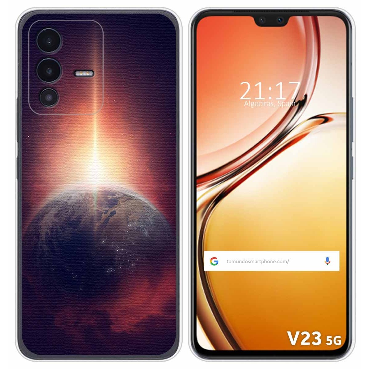 Funda Silicona para Vivo V23 5G diseño Tierra Dibujos
