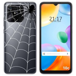 Funda Silicona Transparente para Xiaomi Redmi 10C diseño Araña Dibujos