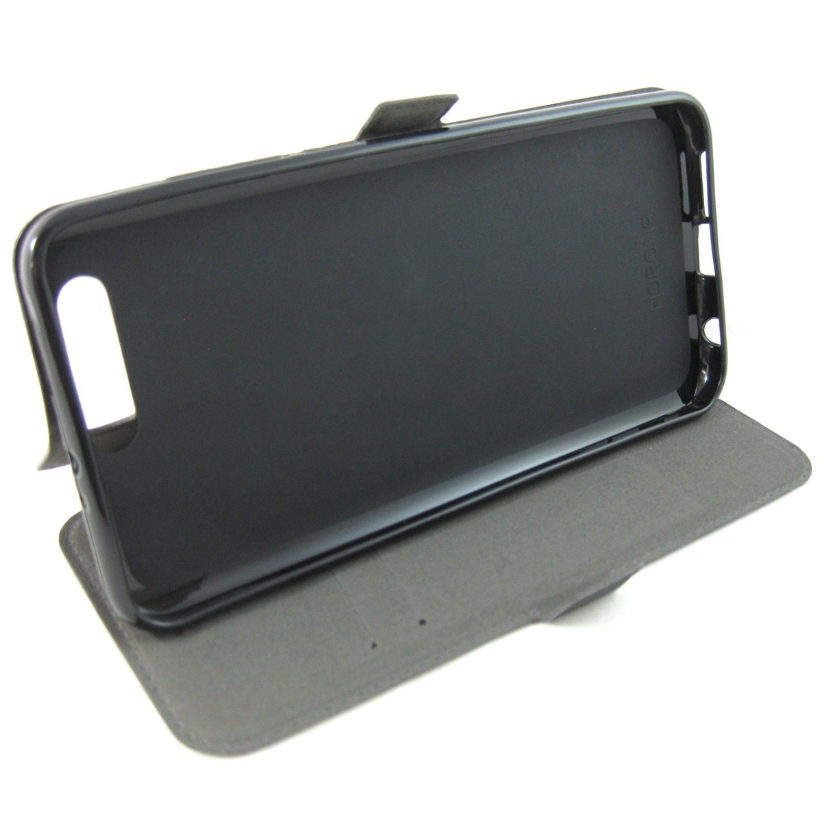 Funda Soporte Piel Negra para Huawei Honor 9 Flip Libro