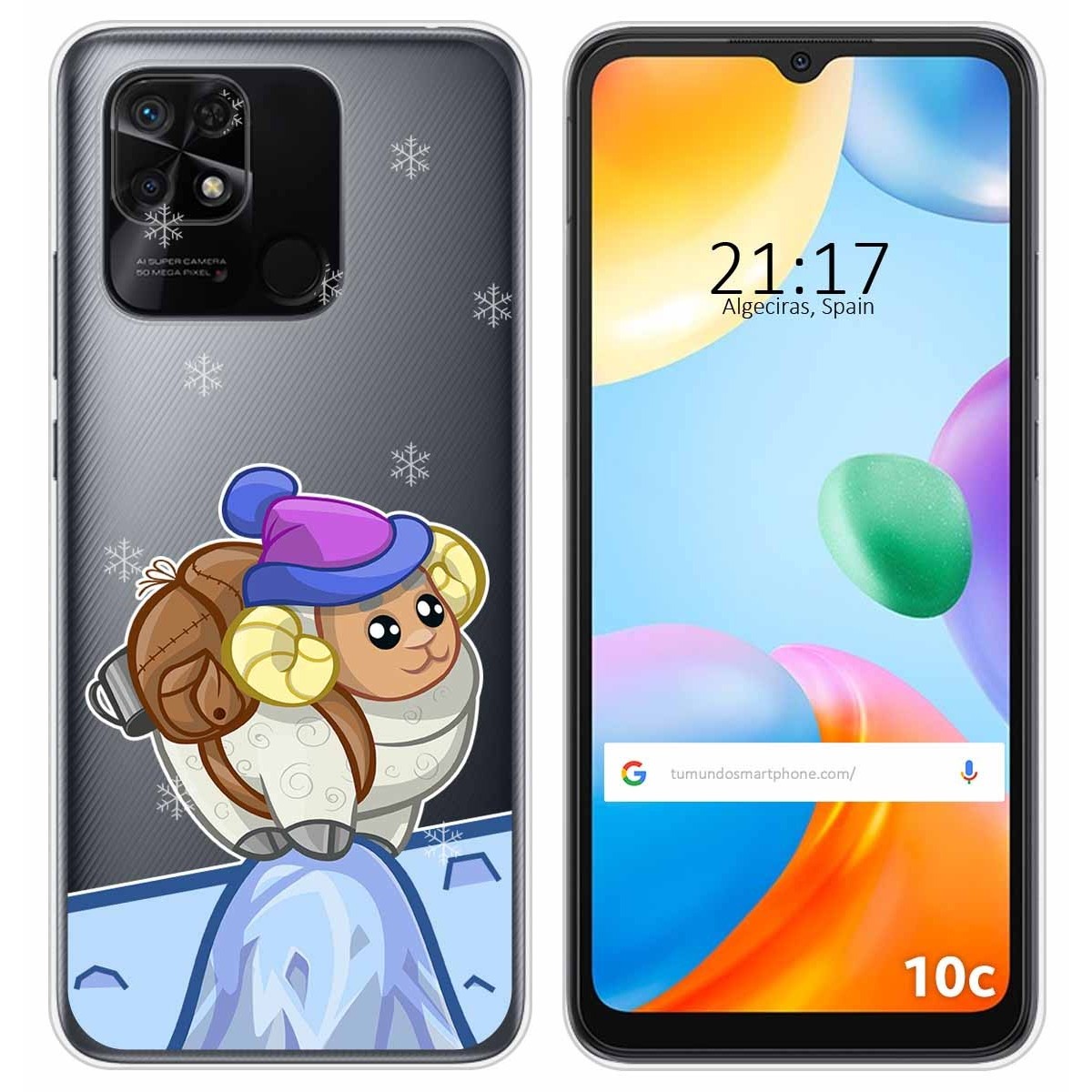 Funda Silicona Transparente para Xiaomi Redmi 10C diseño Cabra Dibujos