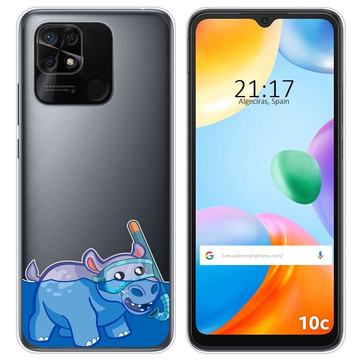 Funda Silicona Transparente para Xiaomi Redmi 10C diseño Hipo Dibujos