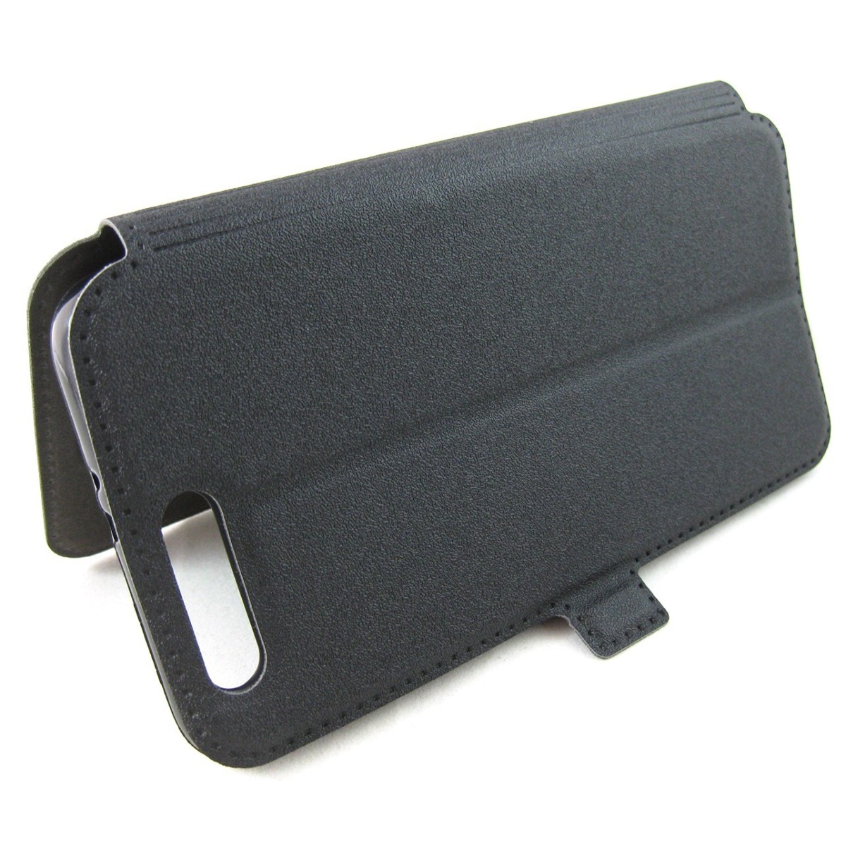 Funda Soporte Piel Negra para Huawei Honor 9 Flip Libro