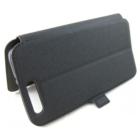 Funda Soporte Piel Negra para Huawei Honor 9 Flip Libro