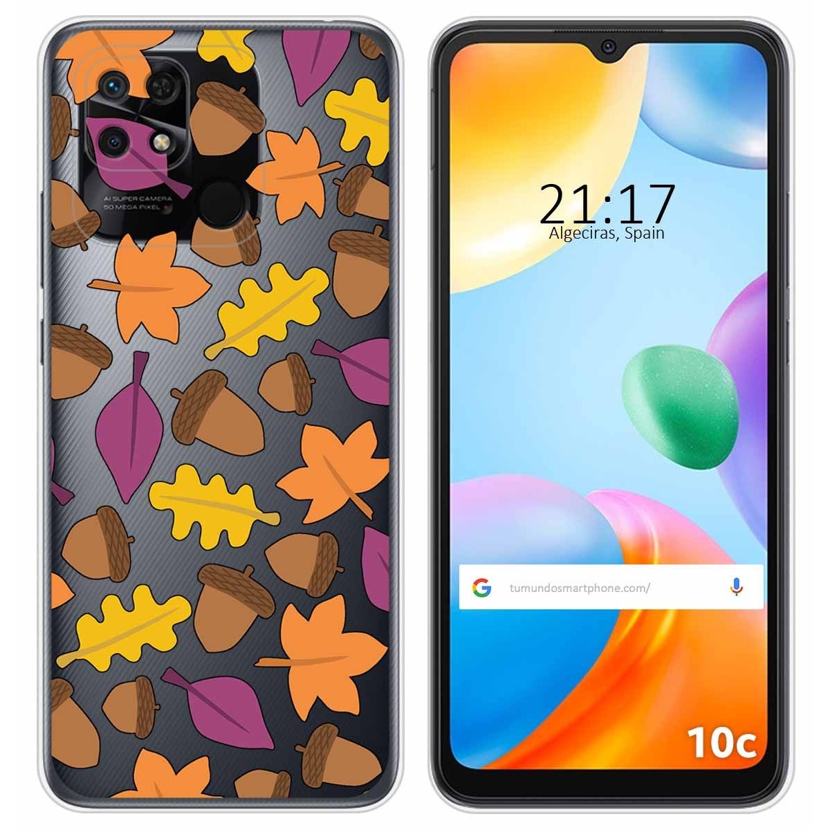 Funda Silicona Transparente para Xiaomi Redmi 10C diseño Otoño Dibujos