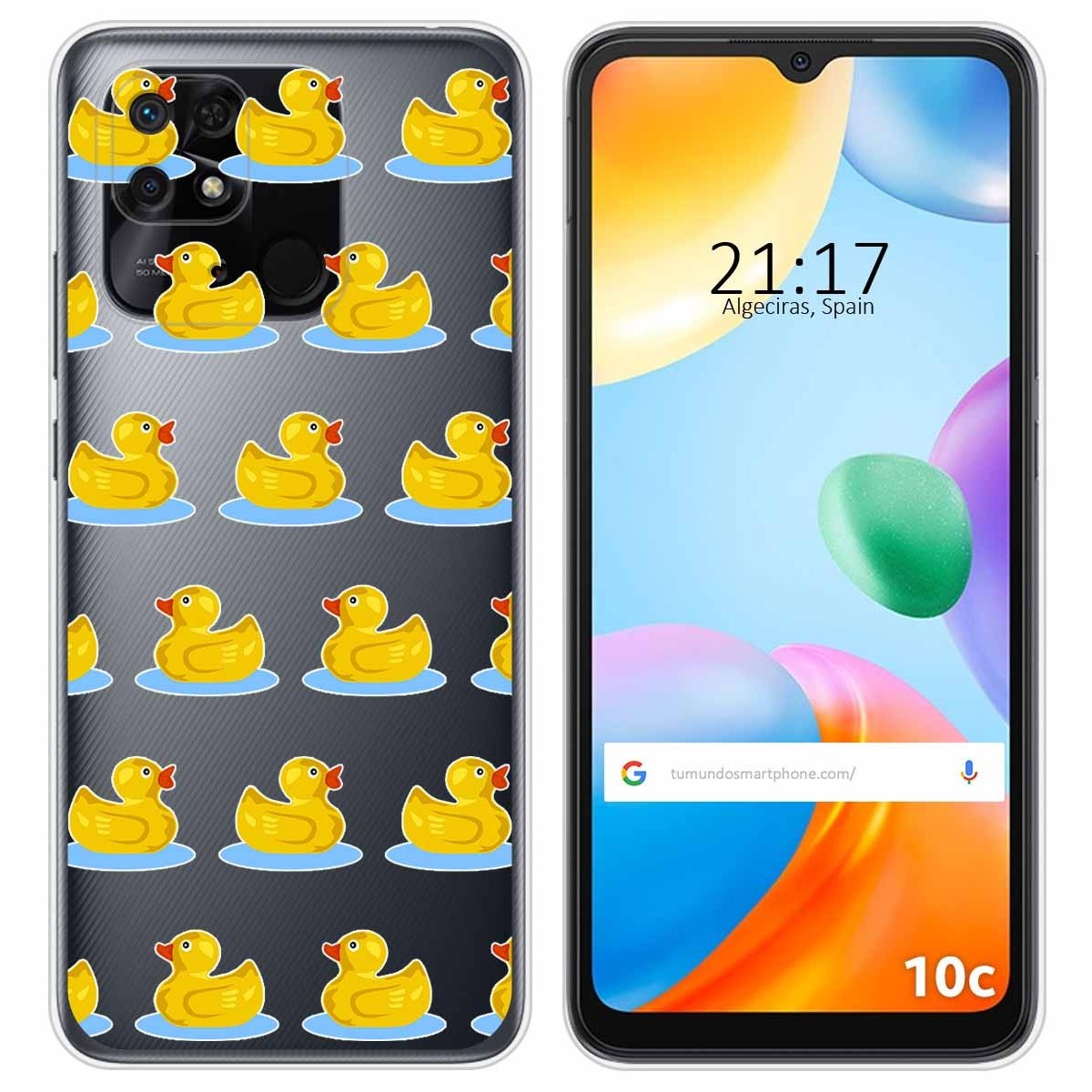 Funda Silicona Transparente para Xiaomi Redmi 10C diseño Pato Dibujos