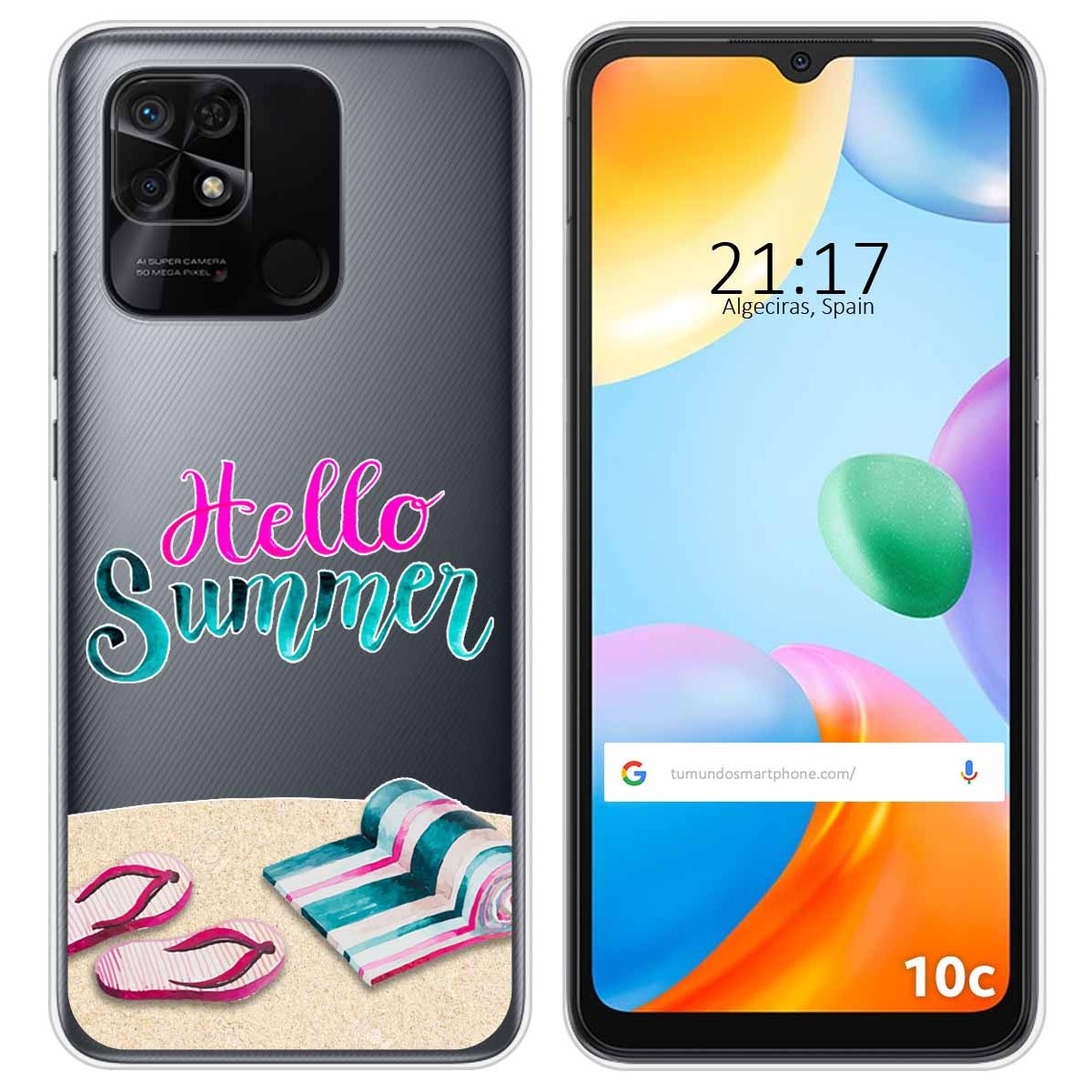 Funda Silicona Transparente para Xiaomi Redmi 10C diseño Summer Dibujos