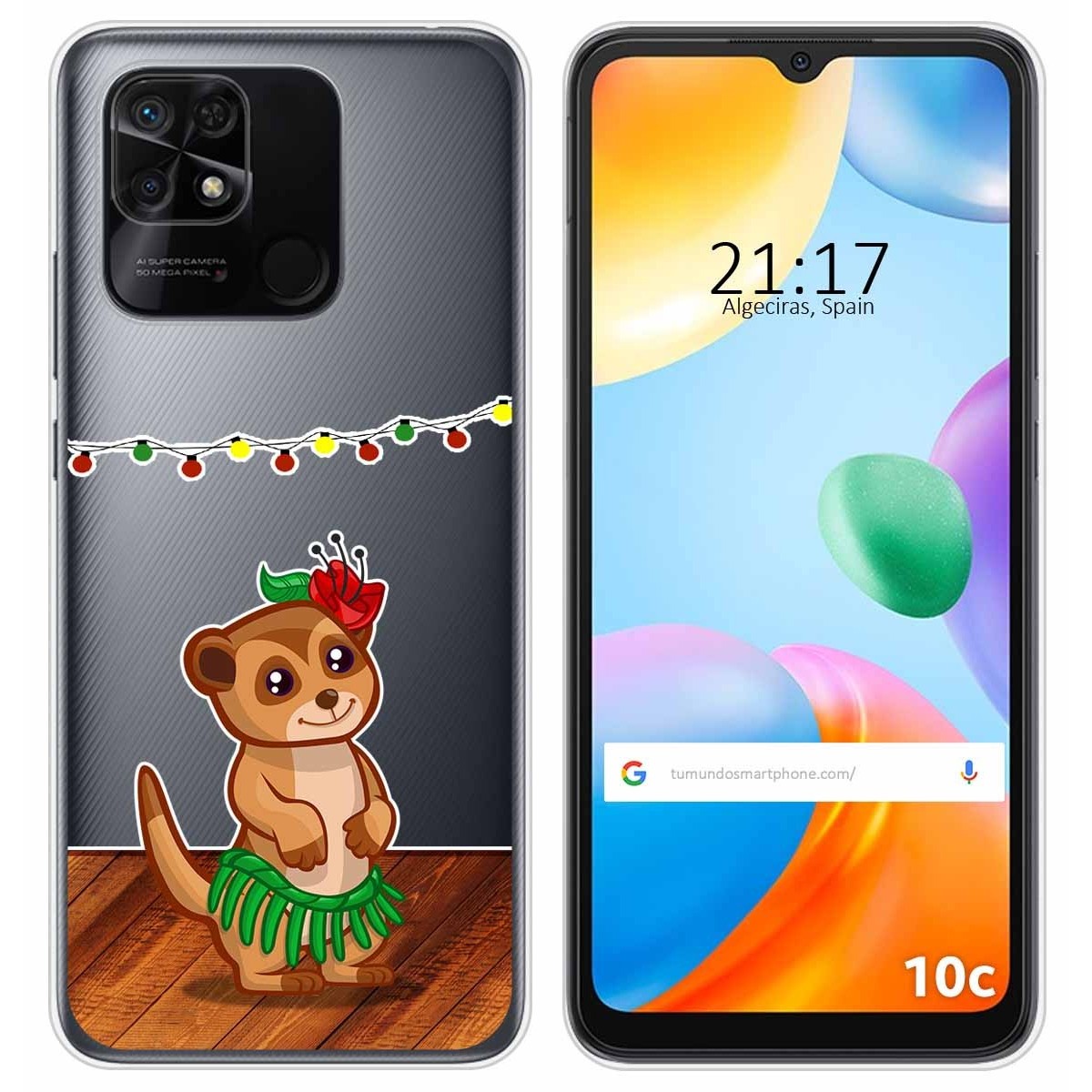 Funda Silicona Transparente para Xiaomi Redmi 10C diseño Suricata Dibujos