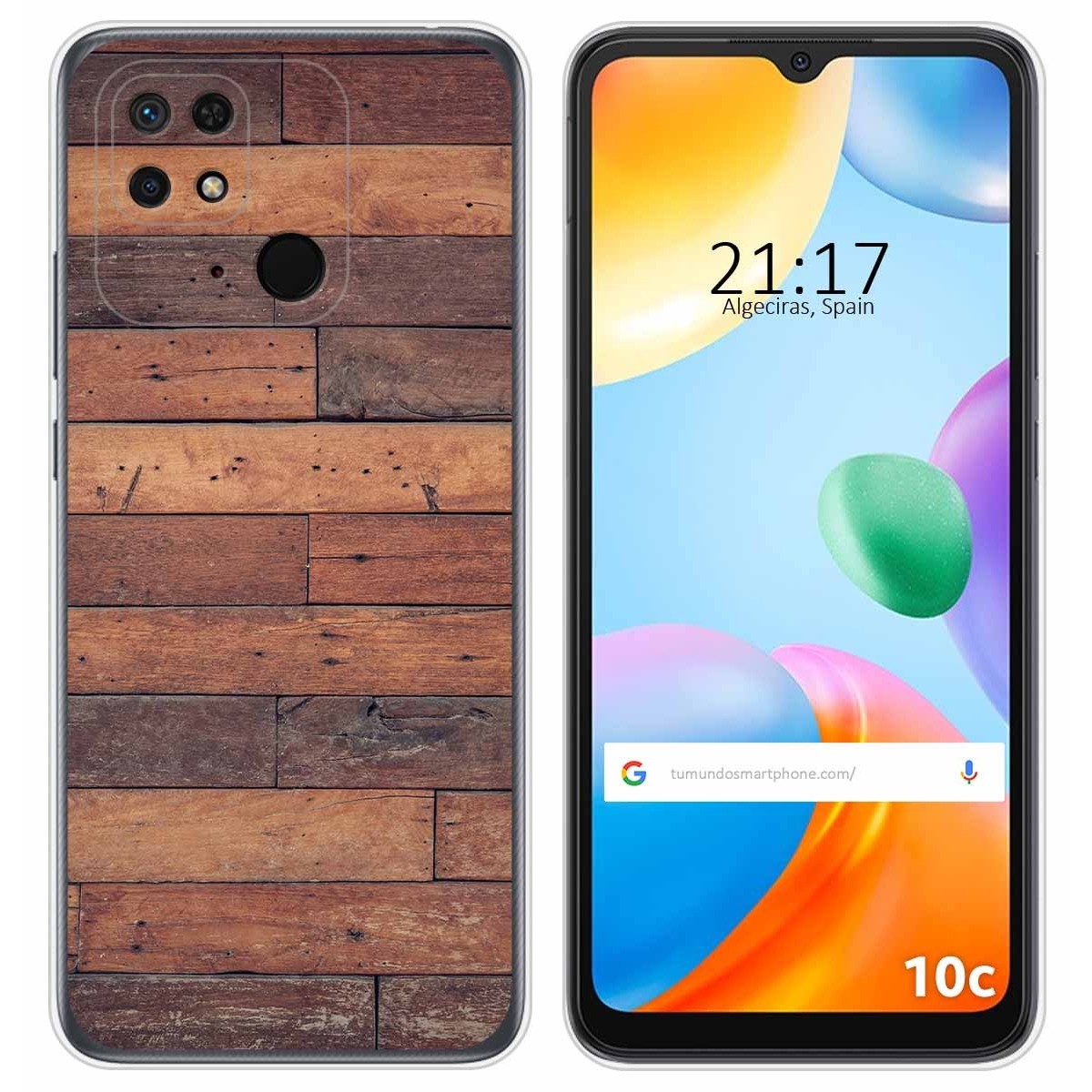 Funda Silicona para Xiaomi Redmi 10C diseño Madera 03 Dibujos