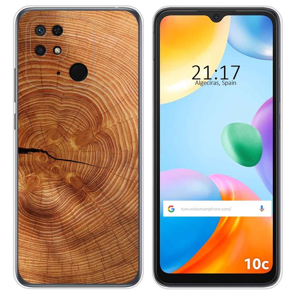 Funda Silicona para Xiaomi Redmi 10C diseño Madera 04 Dibujos