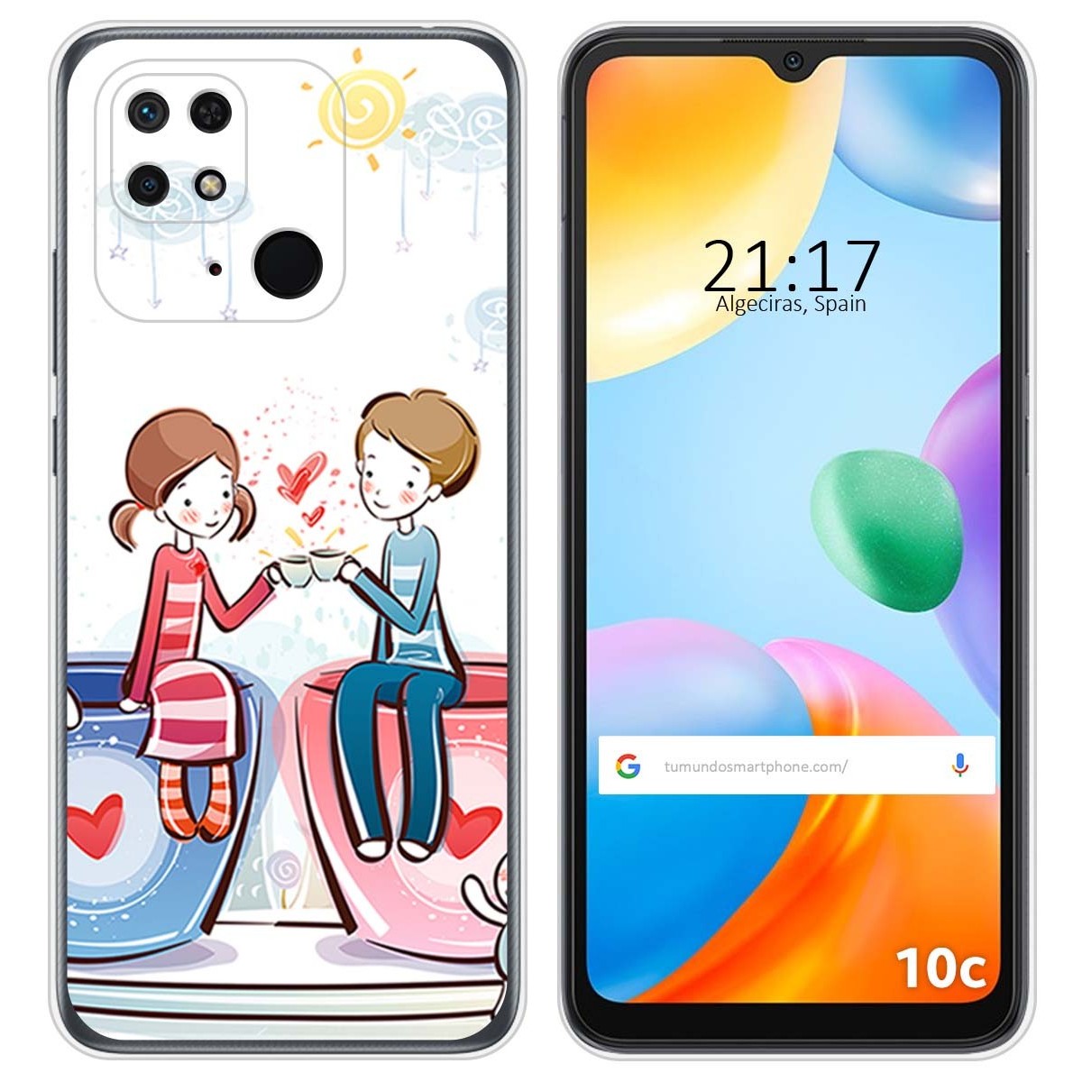 Funda Silicona para Xiaomi Redmi 10C diseño Café Dibujos