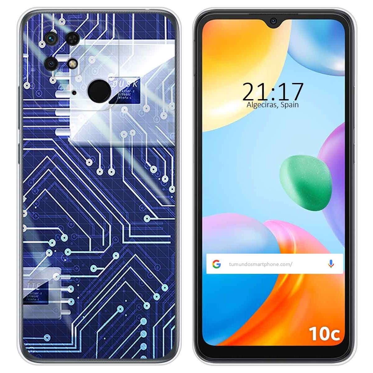 Funda Silicona para Xiaomi Redmi 10C diseño Circuito Dibujos