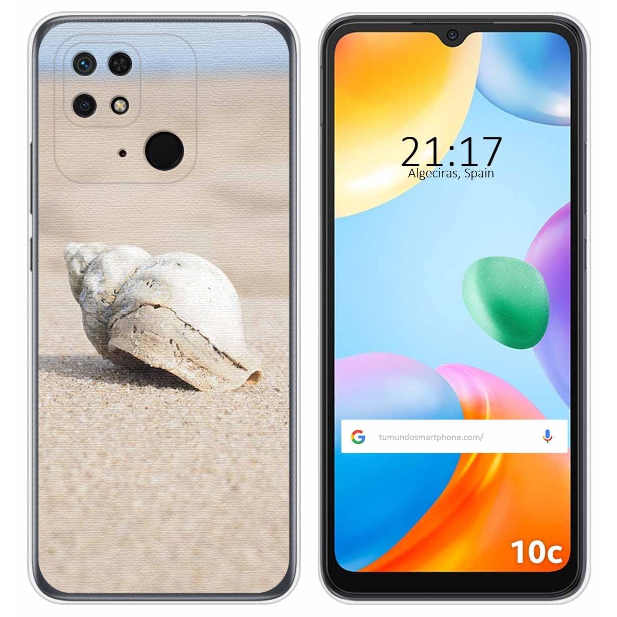Funda Silicona para Xiaomi Redmi 10C diseño Concha Dibujos