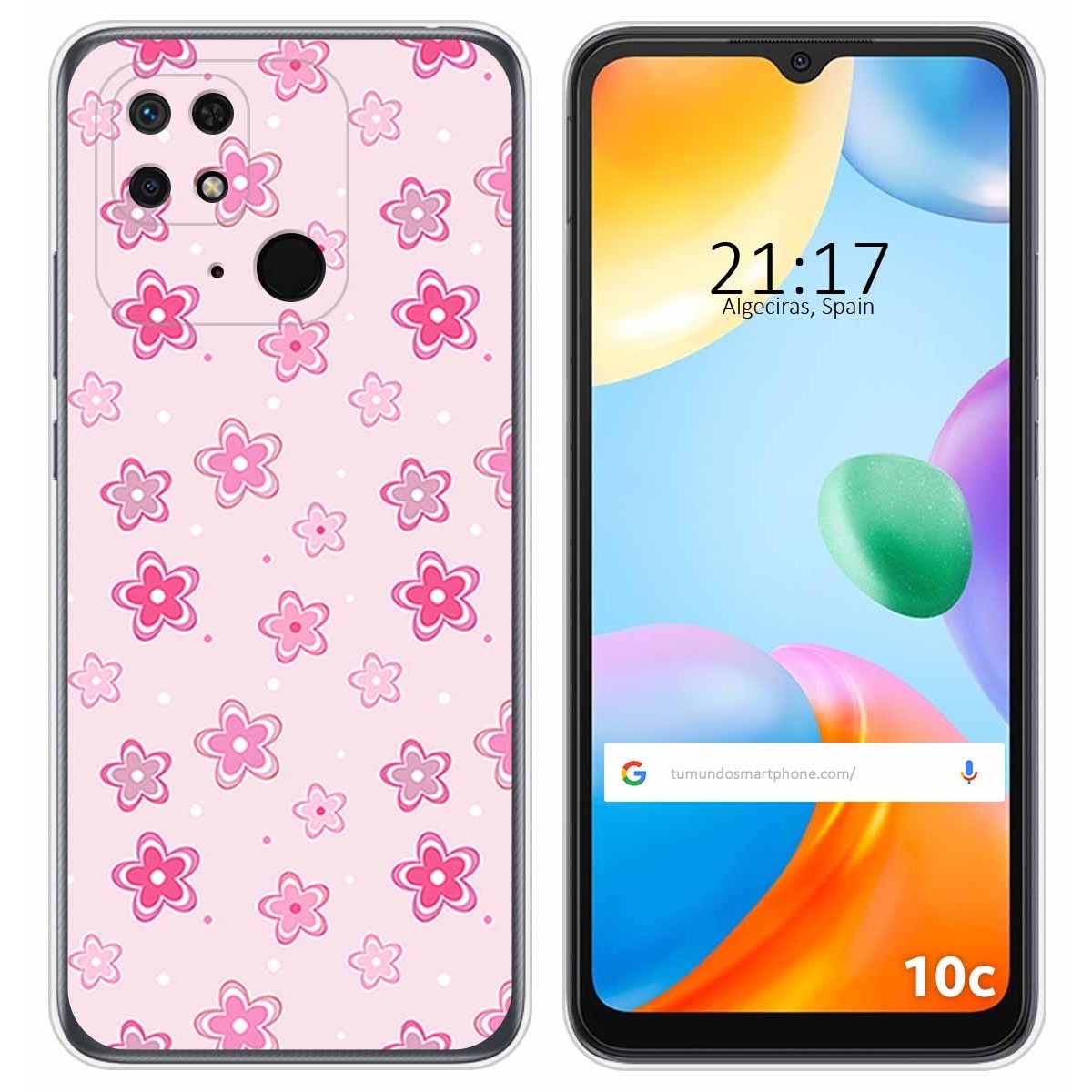 Funda Silicona para Xiaomi Redmi 10C diseño Flores Dibujos