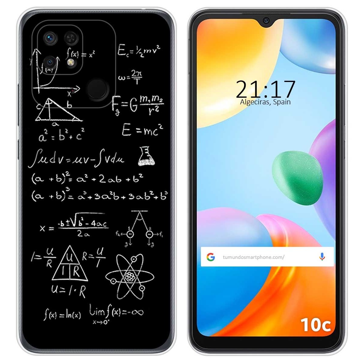 Funda Silicona para Xiaomi Redmi 10C diseño Formulas Dibujos
