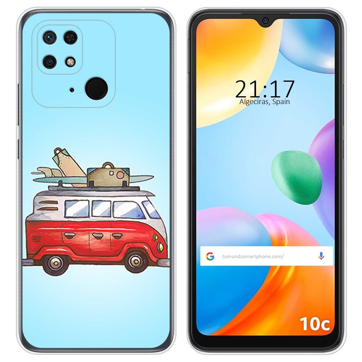 Funda Silicona para Xiaomi Redmi 10C diseño Furgoneta Dibujos