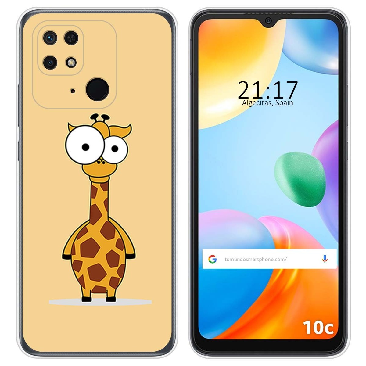 Funda Silicona para Xiaomi Redmi 10C diseño Jirafa Dibujos