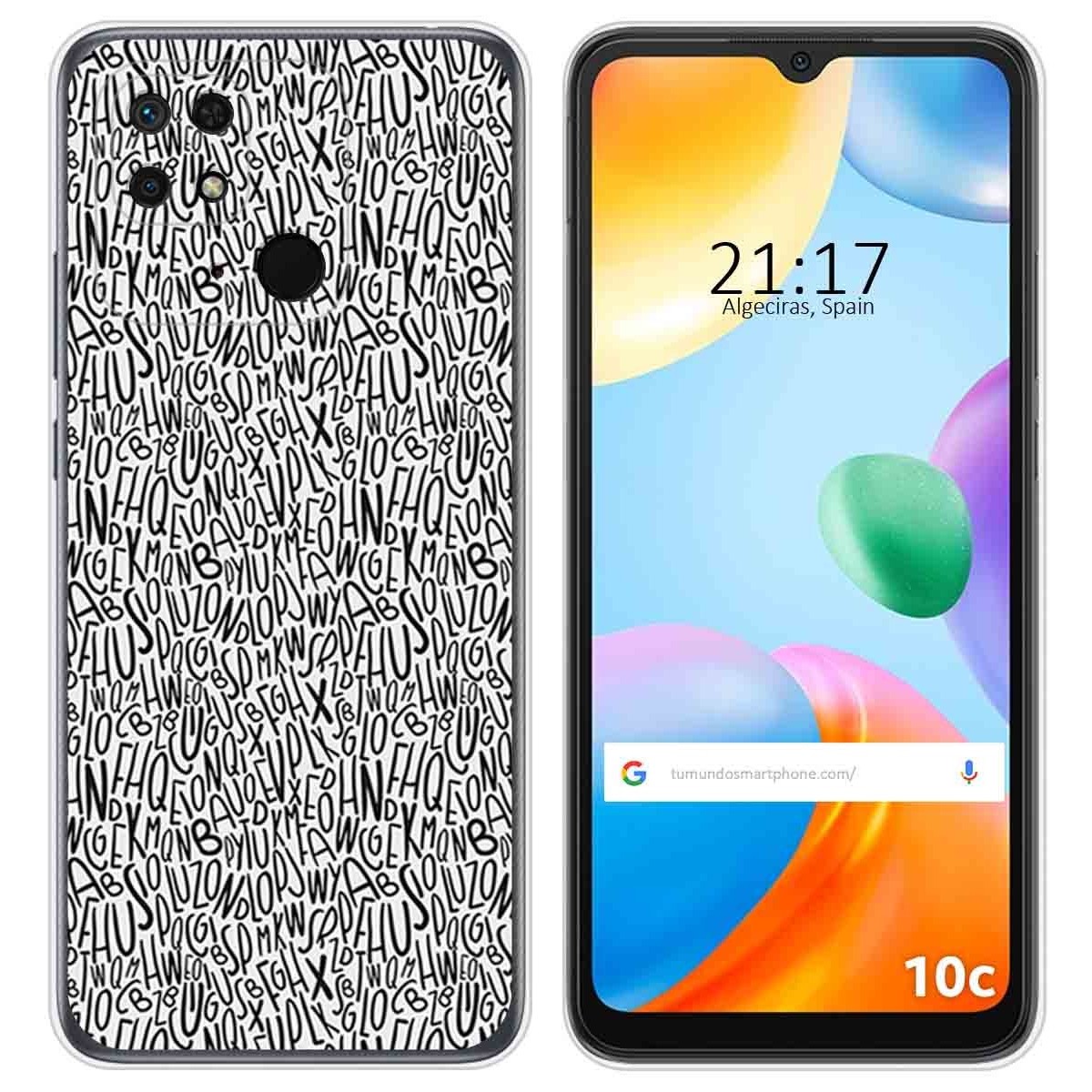 Funda Silicona para Xiaomi Redmi 10C diseño Letras Dibujos