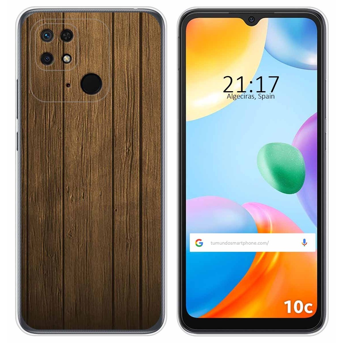Funda Silicona para Xiaomi Redmi 10C diseño Madera Dibujos