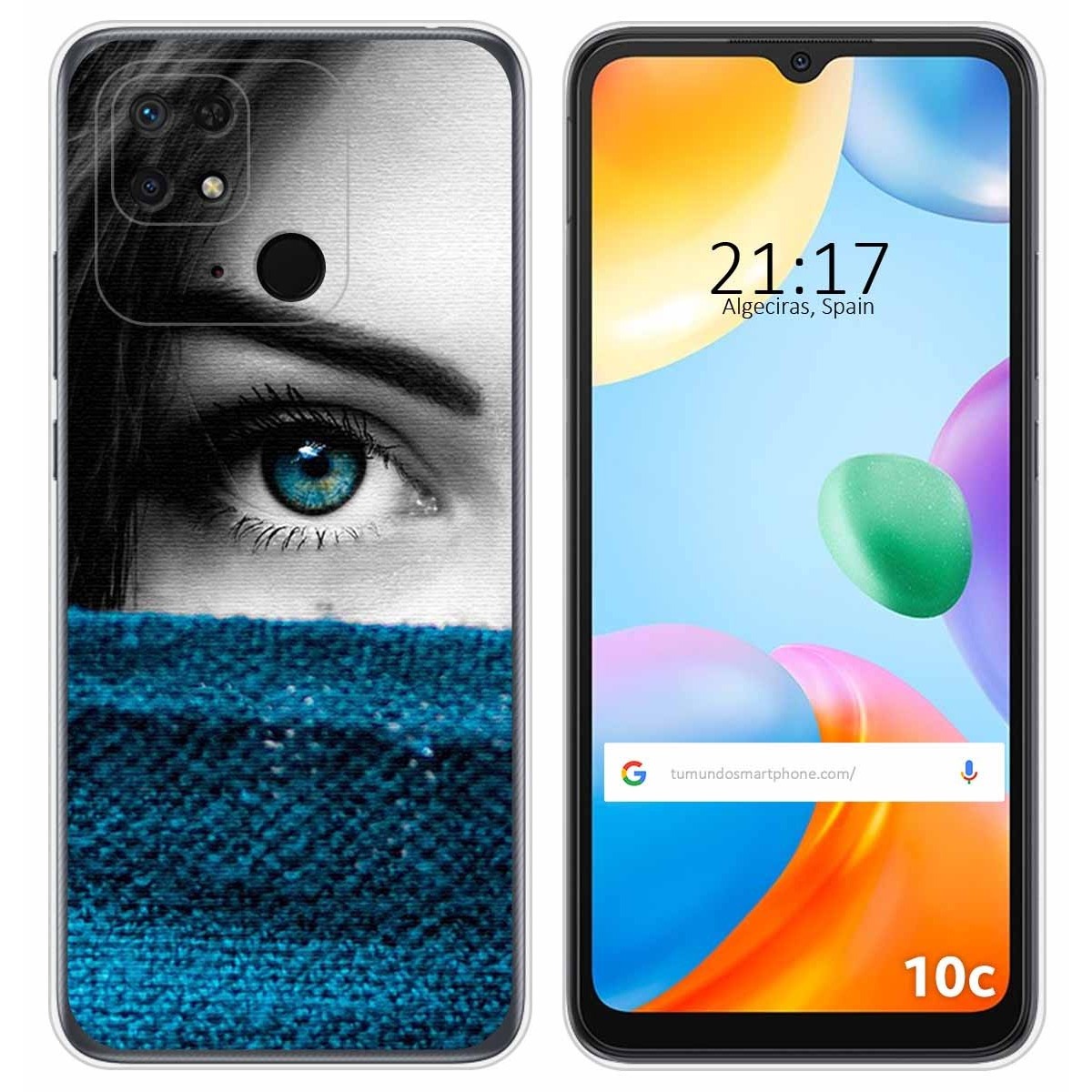 Funda Silicona para Xiaomi Redmi 10C diseño Ojo Dibujos