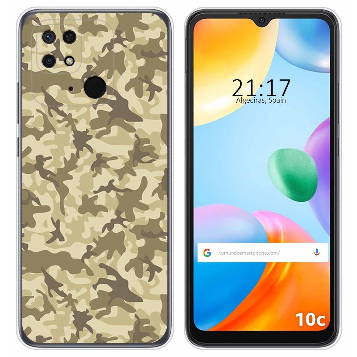 Funda Silicona para Xiaomi Redmi 10C diseño Sand Camuflaje Dibujos