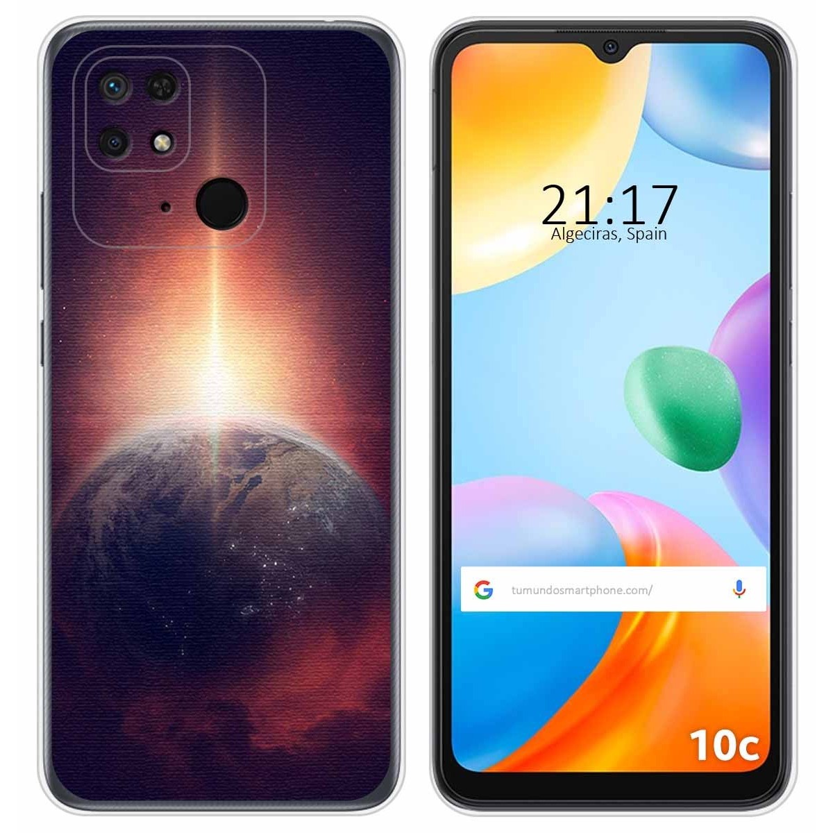 Funda Silicona para Xiaomi Redmi 10C diseño Tierra Dibujos