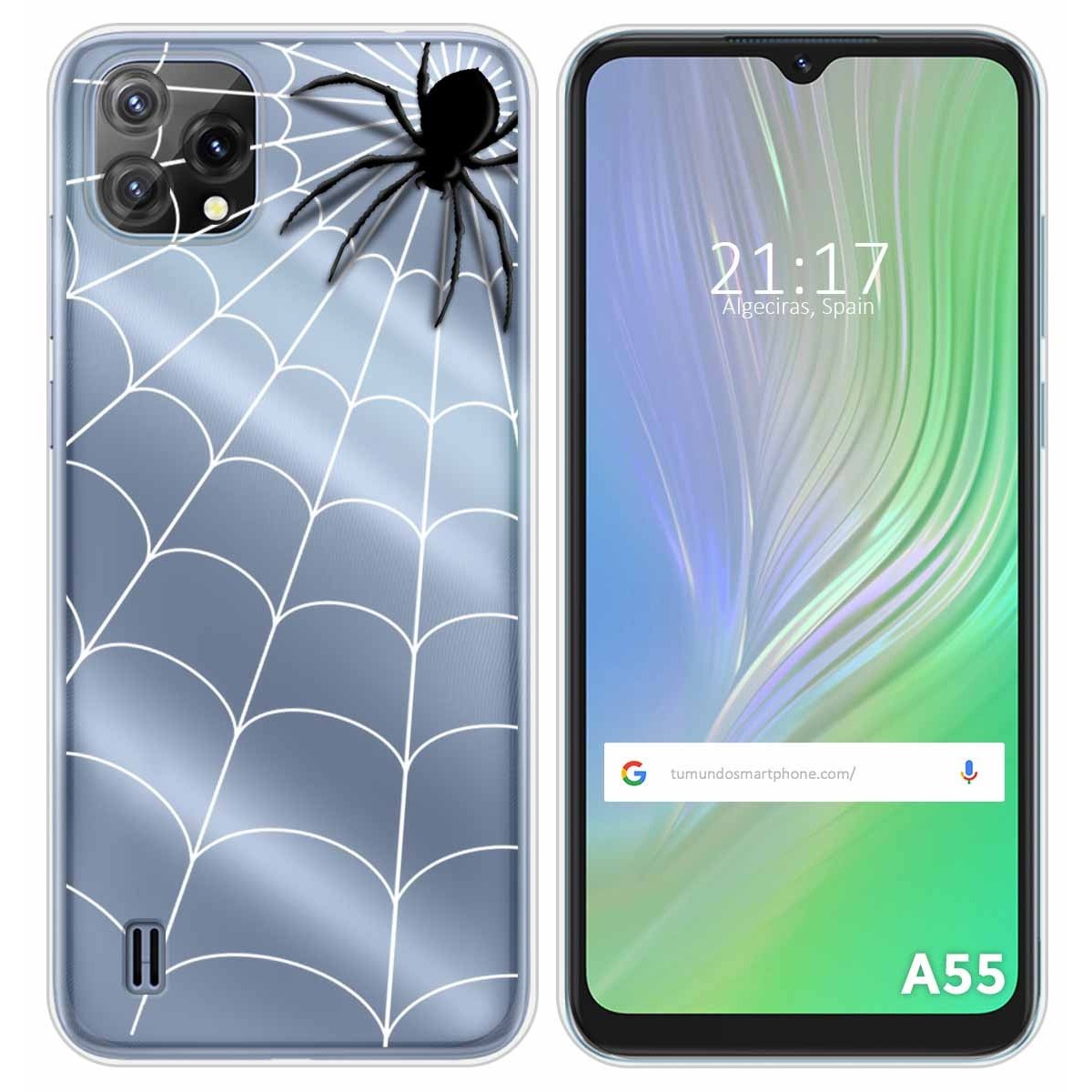 Funda Silicona Transparente para Blackview A55 diseño Araña Dibujos