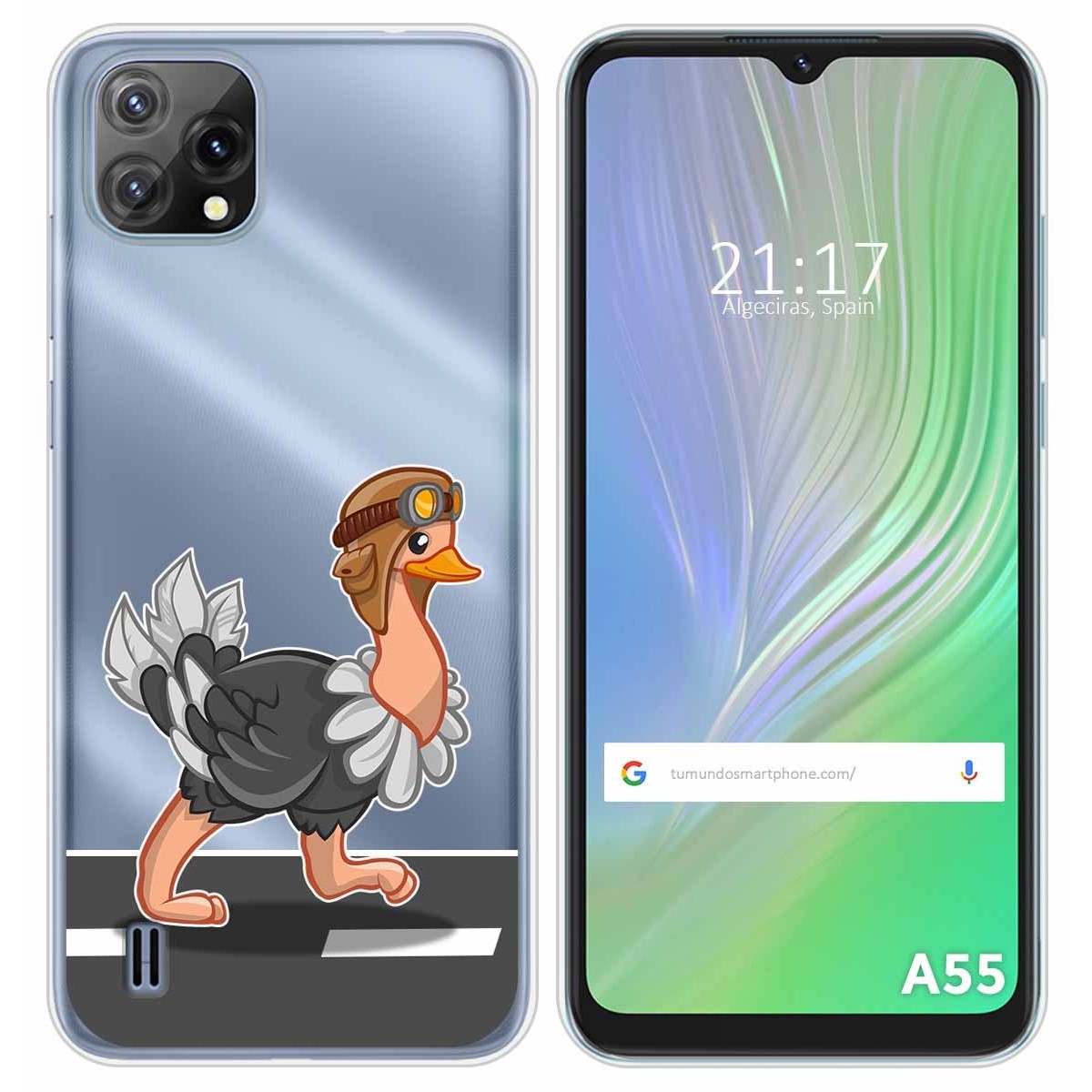 Funda Silicona Transparente para Blackview A55 diseño Avestruz Dibujos