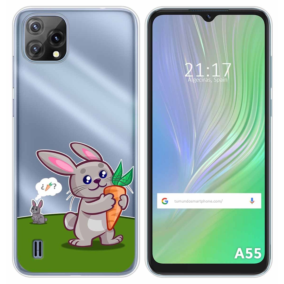 Funda Silicona Transparente para Blackview A55 diseño Conejo Dibujos