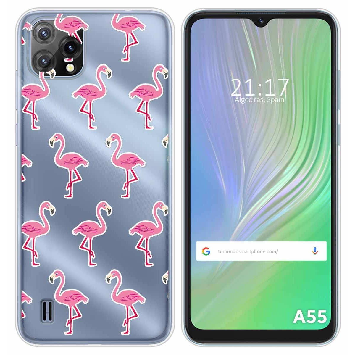 Funda Silicona Transparente para Blackview A55 diseño Flamenco Dibujos
