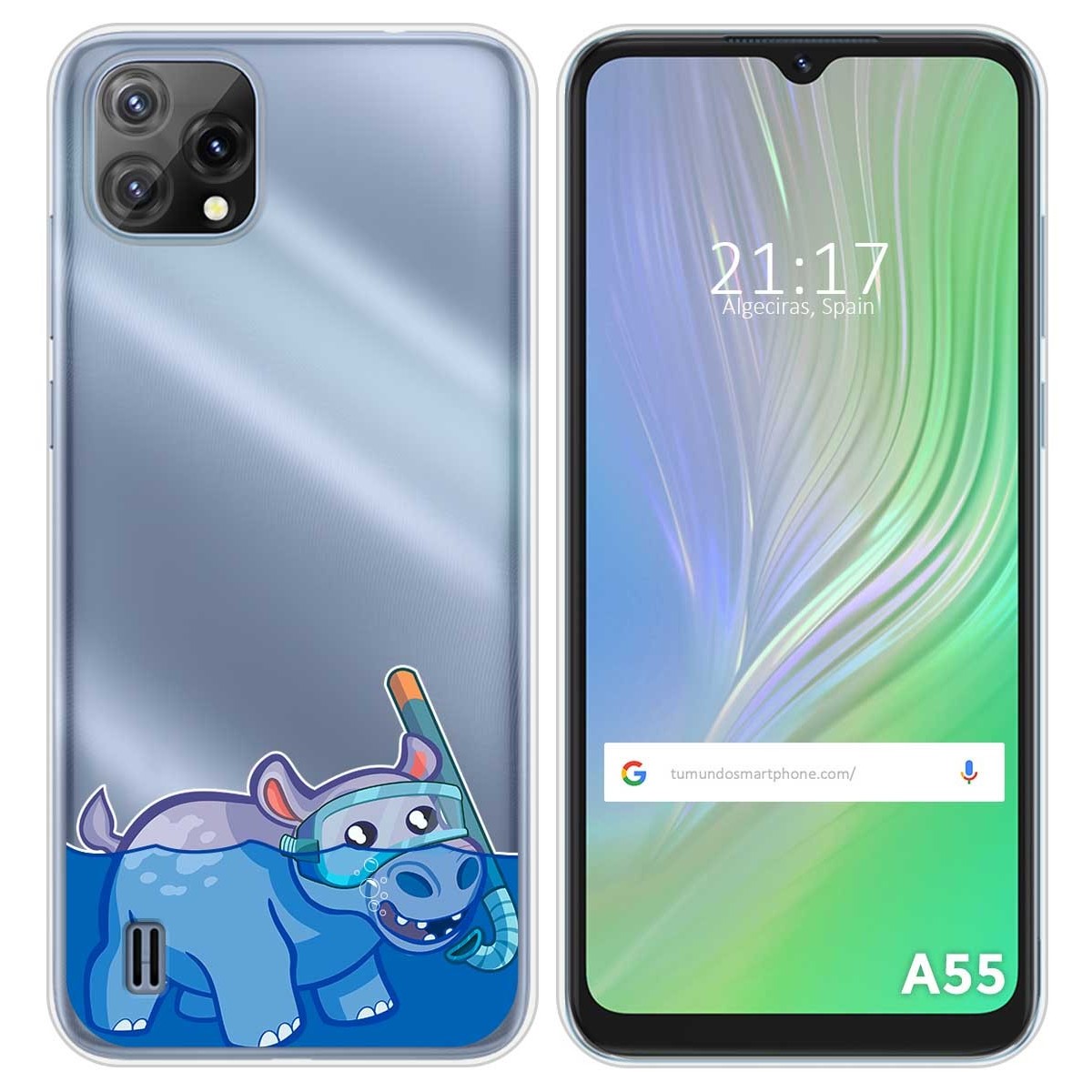 Funda Silicona Transparente para Blackview A55 diseño Hipo Dibujos