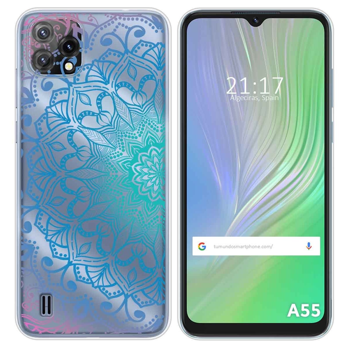 Funda Silicona Transparente para Blackview A55 diseño Mandala Dibujos