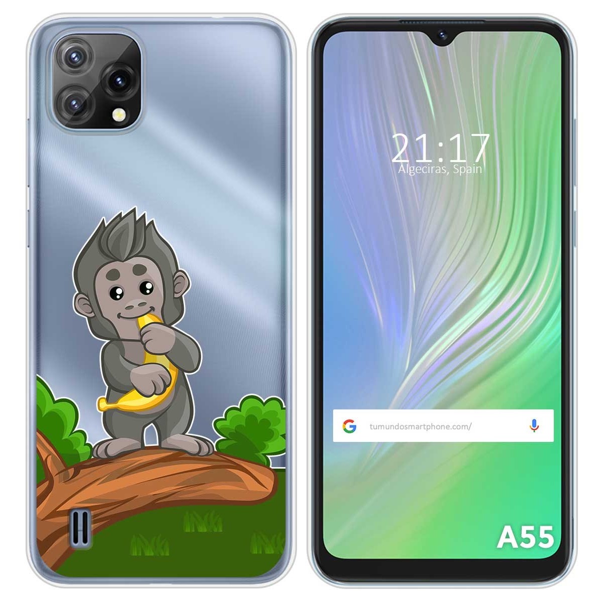 Funda Silicona Transparente para Blackview A55 diseño Mono Dibujos