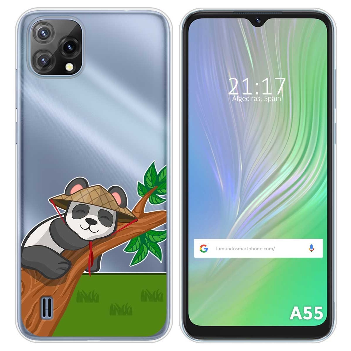 Funda Silicona Transparente para Blackview A55 diseño Panda Dibujos
