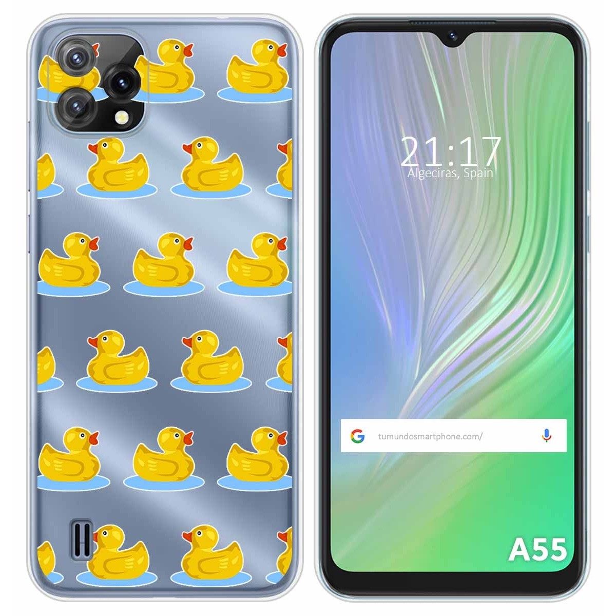 Funda Silicona Transparente para Blackview A55 diseño Pato Dibujos