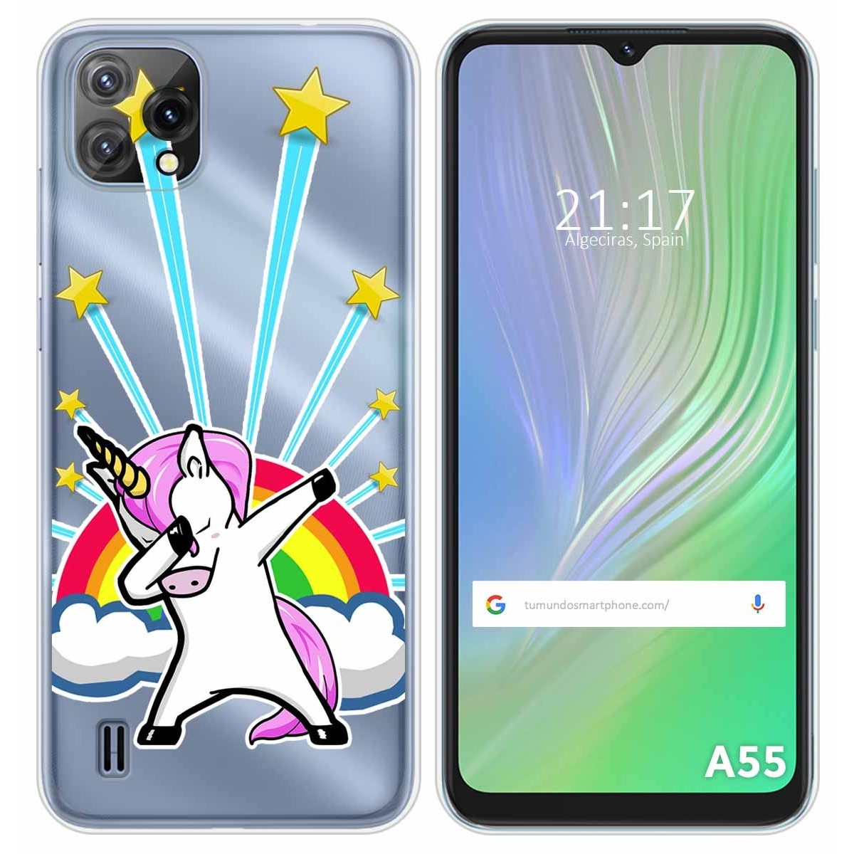 Funda Silicona Transparente para Blackview A55 diseño Unicornio Dibujos